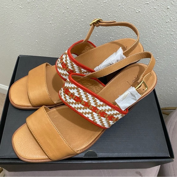 NIB FRYE Women's Amy Woven Block Heel Sandals - Size 11M - Picture 12 of 12